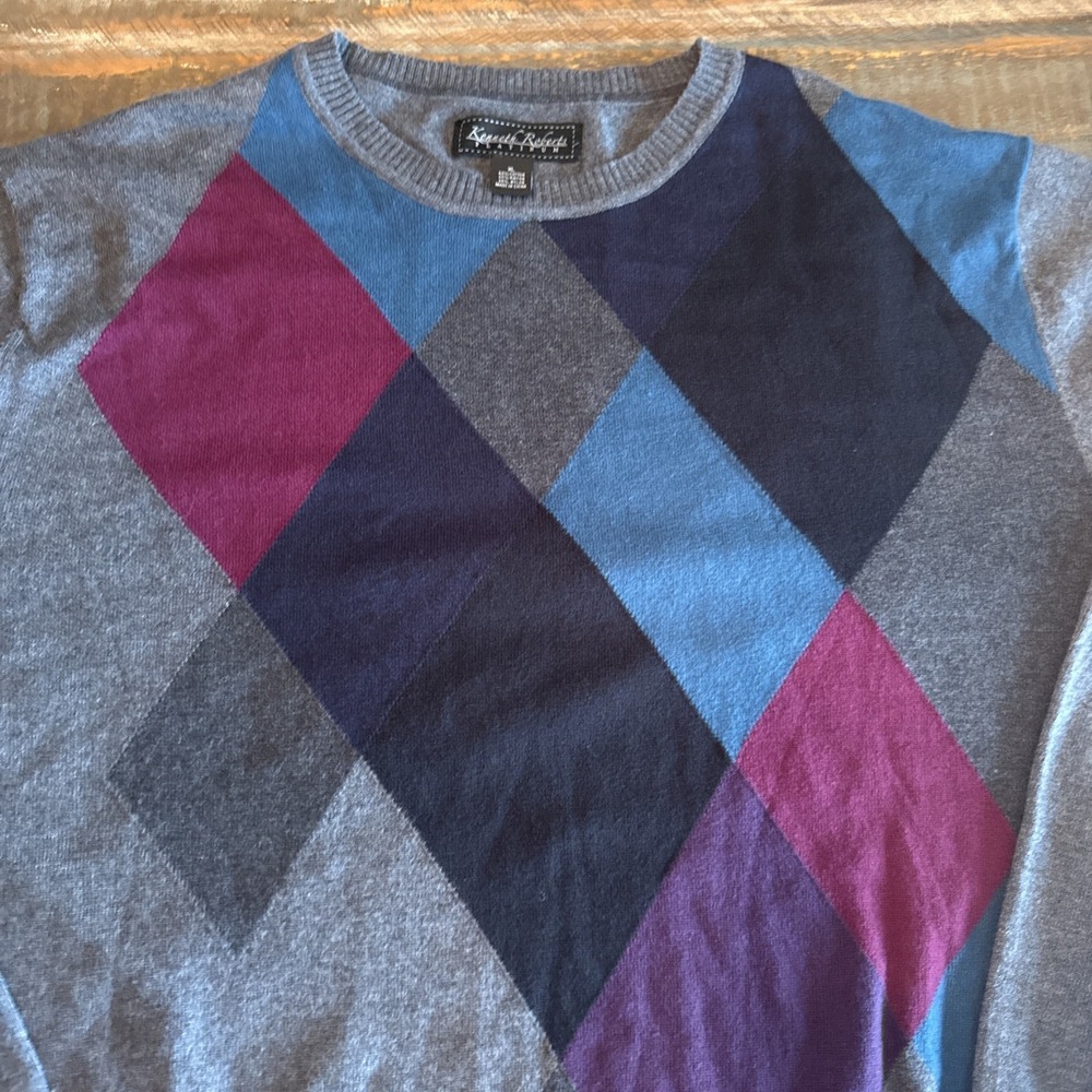 NEW WT $89.50 KENNETH ROBERT CREWNECK SWEATER SIZE XL COTTON RAYON NYLON #565